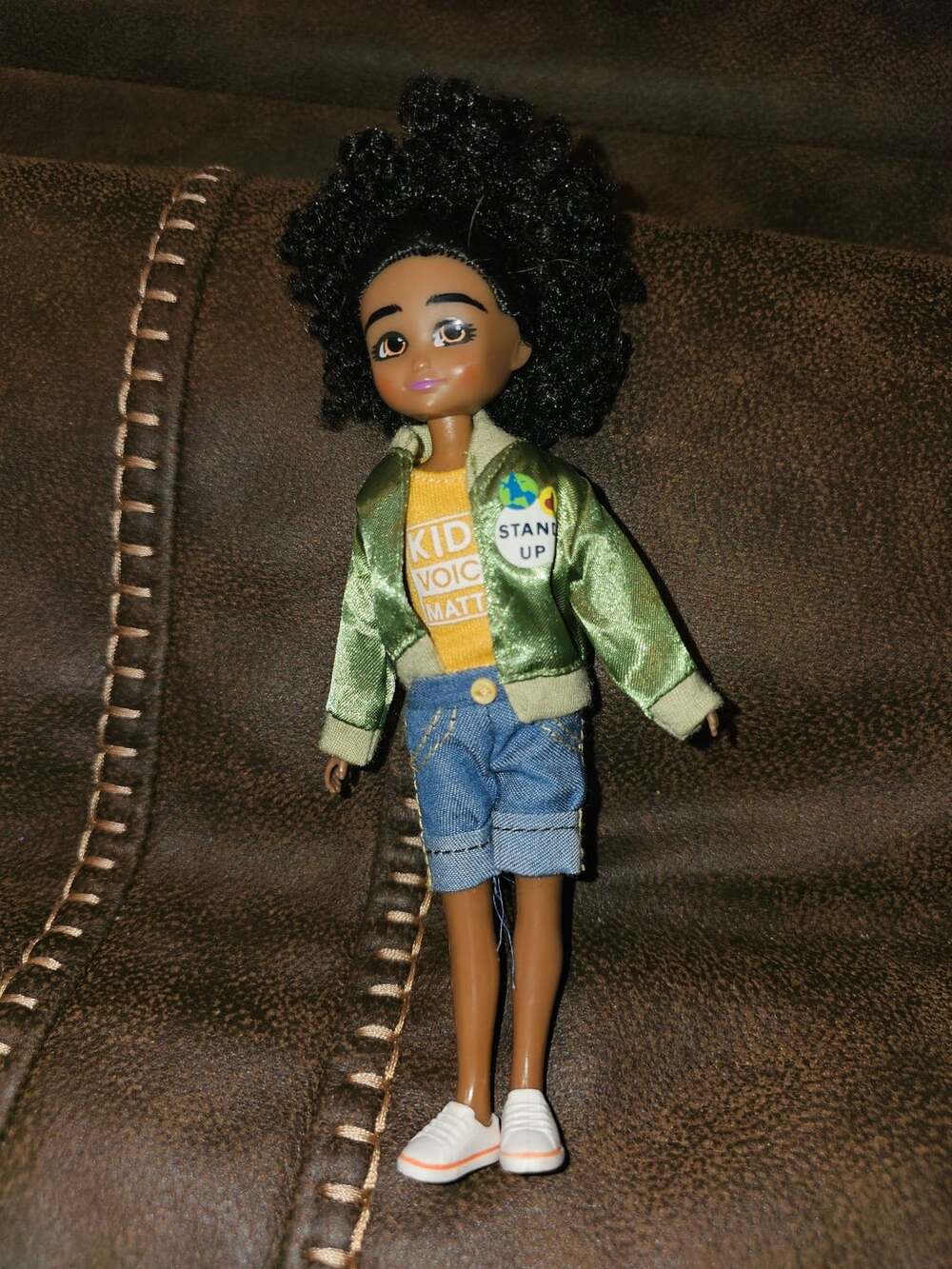 Mattel Karma's World 9 Inch Fashion Doll With Green Satin Bomber Jacket